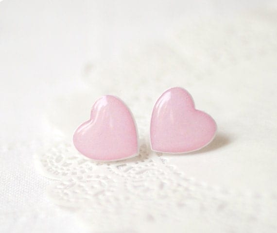 Pink Heart earrings (E043)