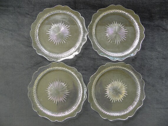 Clear Glass Plates Set of Four