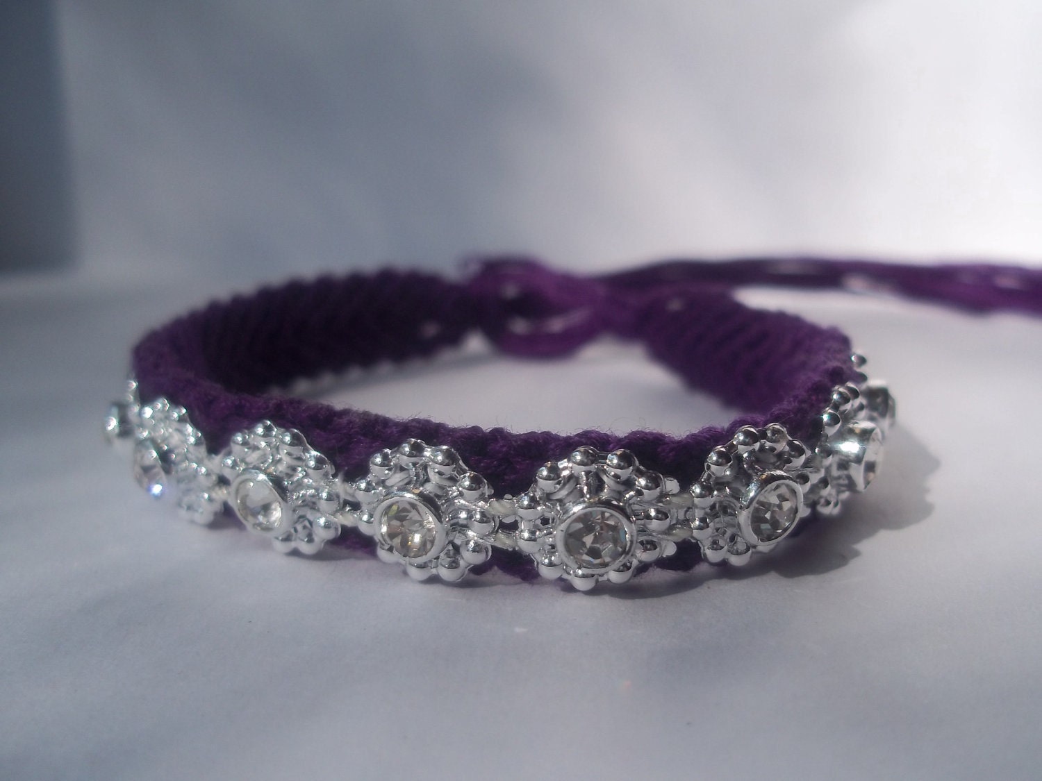 purple and jewel friendship bracelet