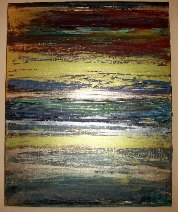 Low PriCe Autumn Original Handpainted Abstract Acrylic on 20x16in Canvas Beautiful Colors Lots of Texture