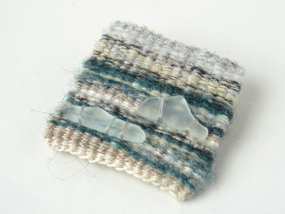 Seascape Handwoven Tapestry Brooch