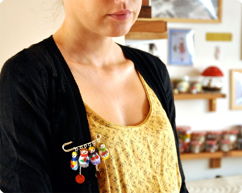 Matryoshka Felt Pin Memi The Rainbow