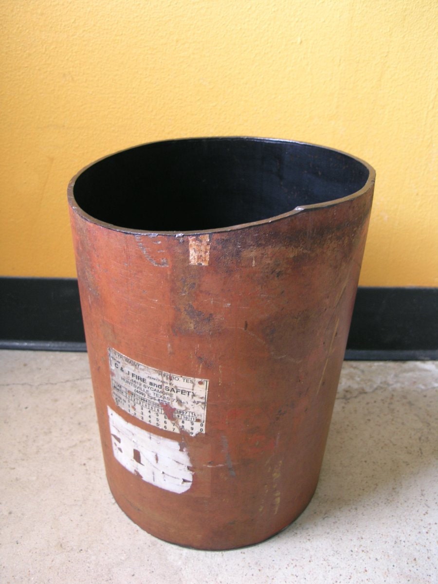 Steampunk Metal Pipe Trash Basket