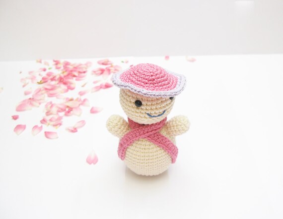 Crocheted Pink Snowgirl Christmas Toy on Etsy