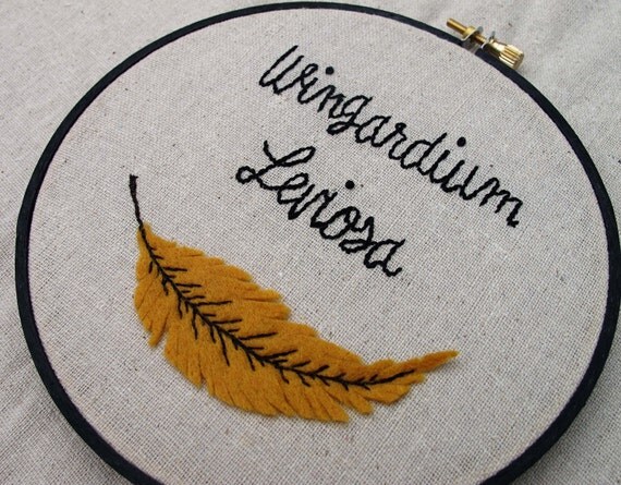 Wingardium Leviosa - Embroidery Hoop Art