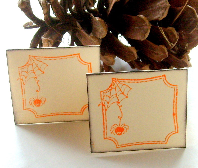 Halloween place cards, table tent, rustic, set of 20