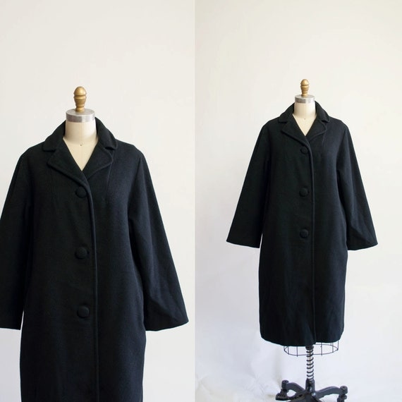 Vintage 50s Cashmere Coat / Noir Coat / 1950s by MariesVintage Vintage 50s Cashmere Coat / Noir Coat / 1950s by MariesVintage
