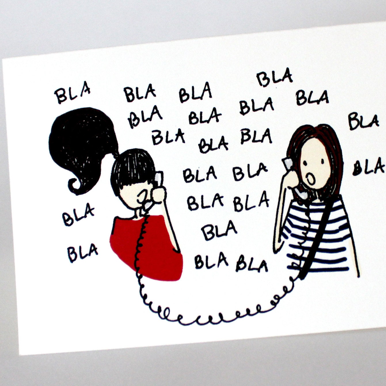 Best Friends Bla Blah - Funny Printed Greeting Card