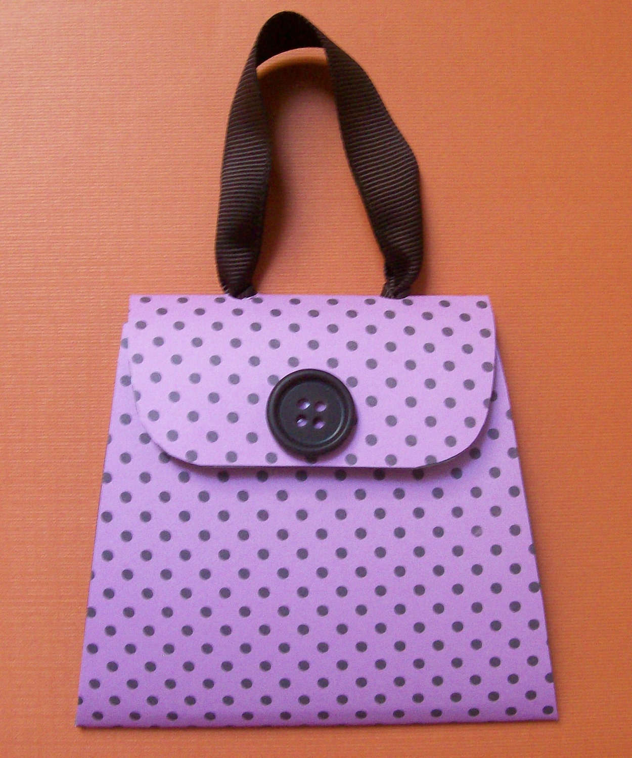 Pink with Brown Polka Dots Mini Purse Post It Note Holder