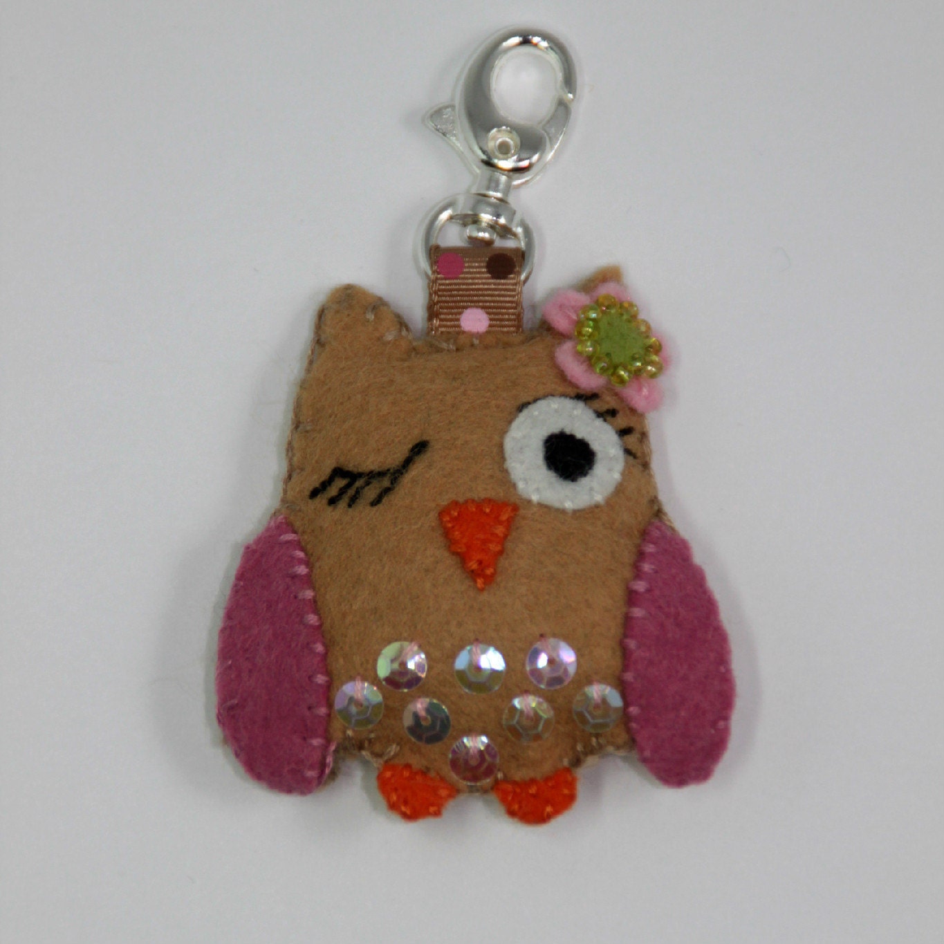 stuffed owl keychain