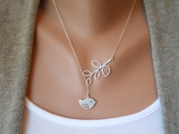 Detailed Bird and Branch Lariat