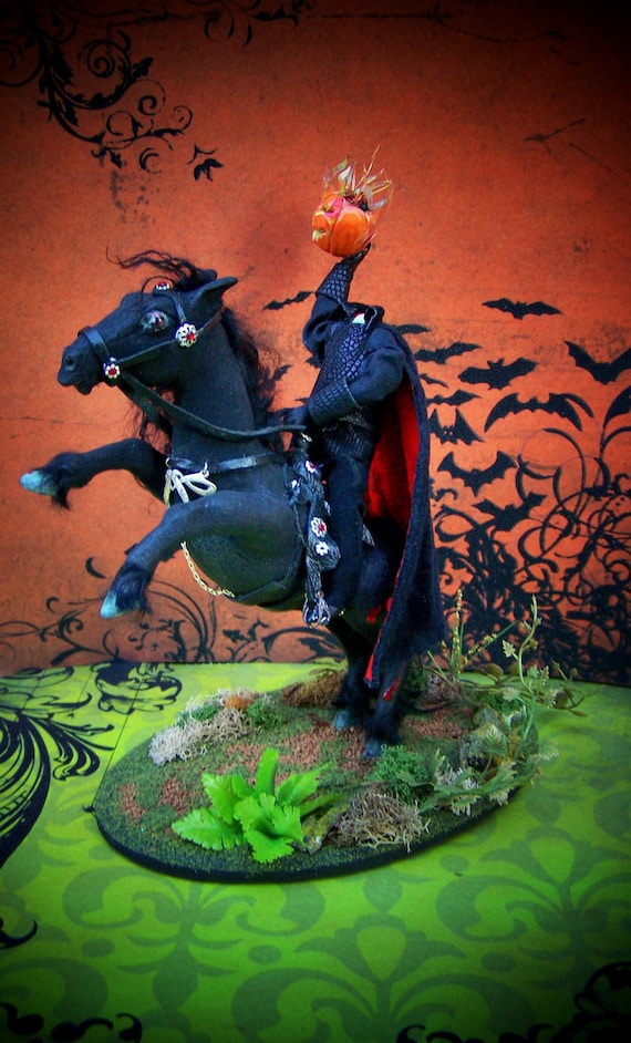 Dollhouse Miniature 1/12 scale Headless Horseman with Goblin Horse Layaway Available