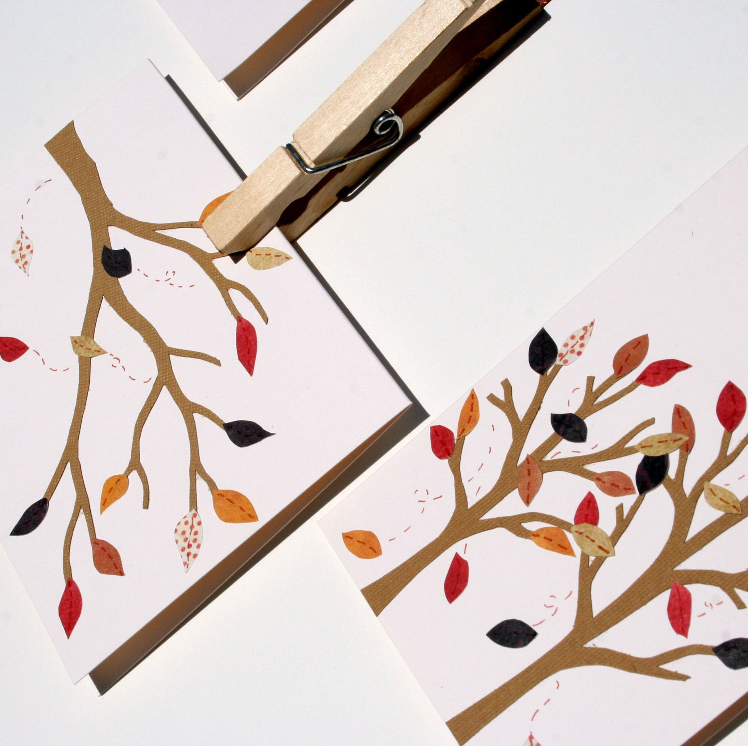 Autumn Leaves Notecards - Set of 4 Fall Note cards
