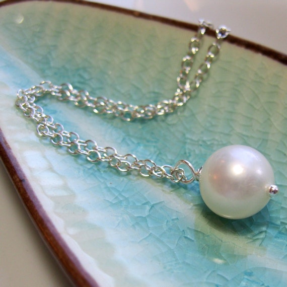 Purity - White Pearl . Necklace . Sterling Silver