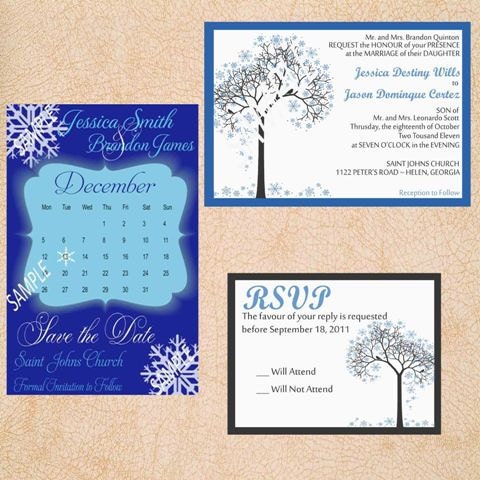 Winter Wonderland Wedding Invitations From MyMemorableDesigns