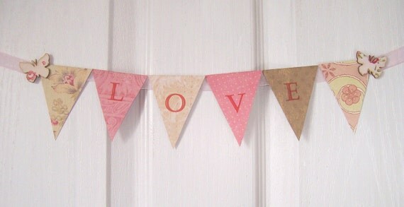 il_570xN.276285481.jpg love-paper-garland-bunting-pink-green | artangel on Etsy