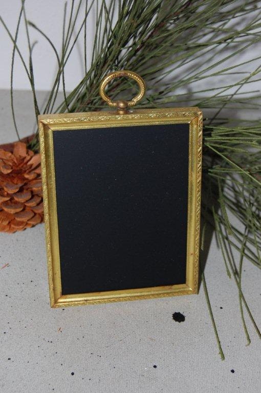 CHALKBOARD Frame Gold CAKE Topper Rectangle Wedding Sign Personalized 