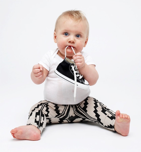 Hand Printed Baby Leggings (Choose Your Color)