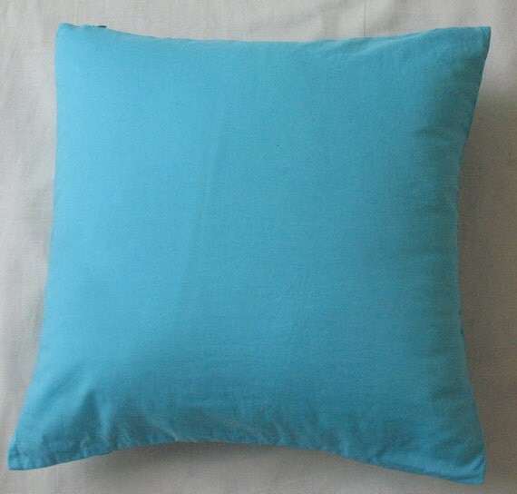 light blue throw pillow 18 inch decorative cushion cover with pleats - Set of 2 pieces