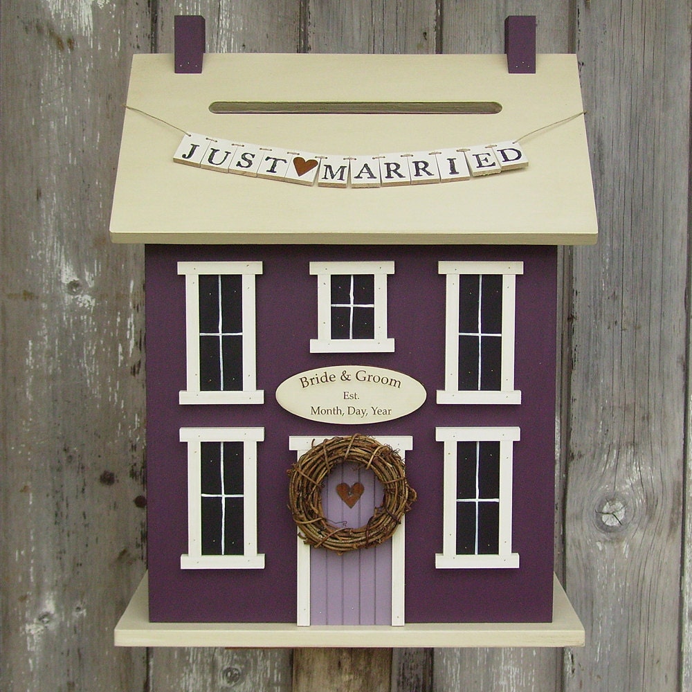 Original  -Wedding Card Box Birdhouse  Personalized - In-Stock