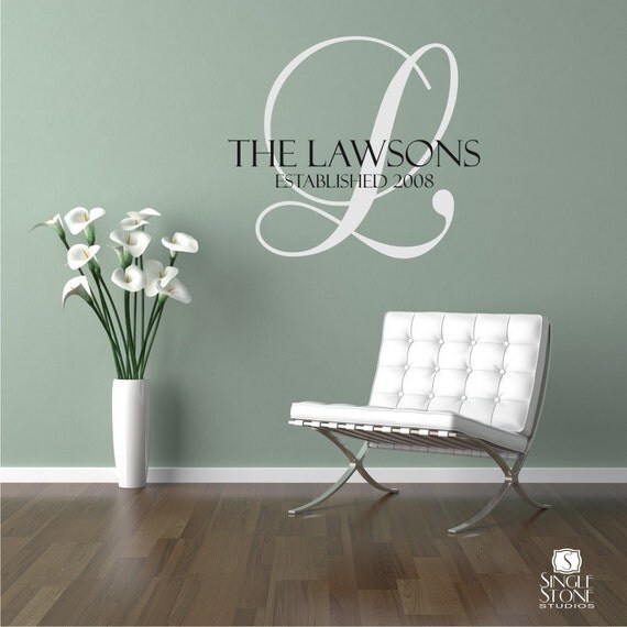 Family Monogram Wall Decal - Vinyl Wall Stickers Art Graphics Words Lettering