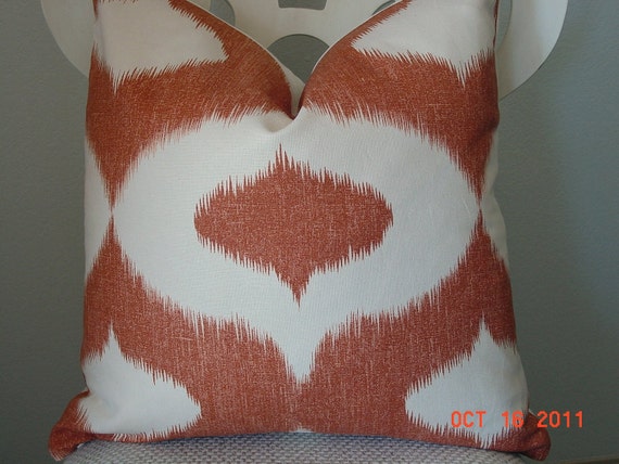 BEAUTIFUL Decorative Pillow Cover  20 x 20   Duralee Dalesford in Clay  -  Throw Pillow-Cushion
