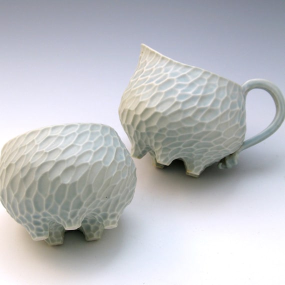 Creamer and Sugar Set from Roberta Polfus Porcelain