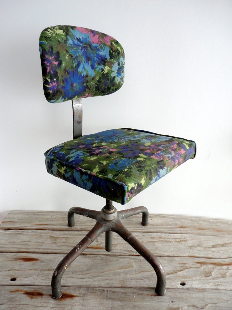 An Artist's Chair.  Vintage Upholstered Stool