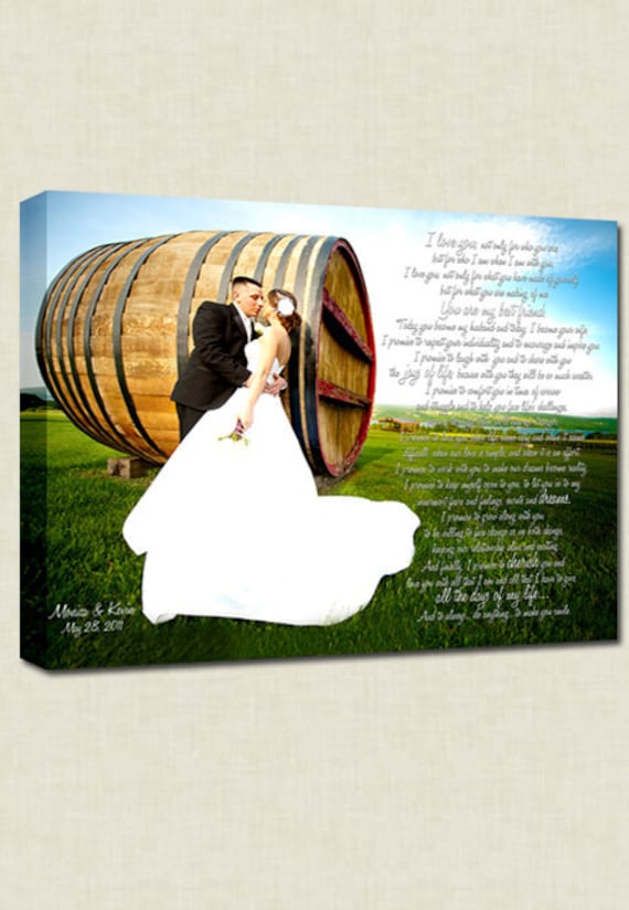 Your Wedding Pictures to Canvas Art Personalized with Your Words Vows lyrics
