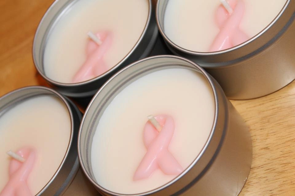 Beast Cancer awareness candle 8 oz