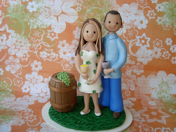 Bride And Groom Outdoor Theme Wedding Cake Topper