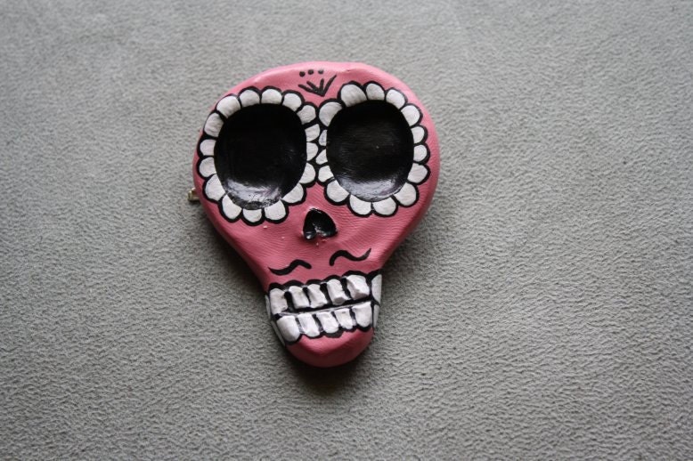 charlavail inspired sugar skull hair clip - pink