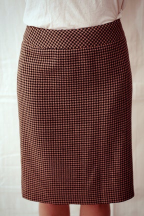 Vintage Black And Brown Short Pencil Skirt
