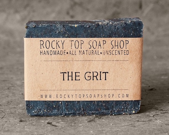 The Grit - Scrub Soap, Exfoliating Soap Bar, Hand Soap, Cold Process Soap with Activated Charcoal