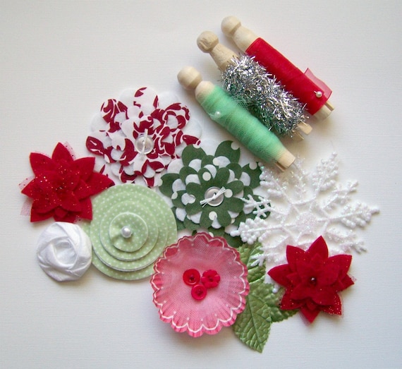 Very Merry - November Sampler - Assorted Handmade Embellishments