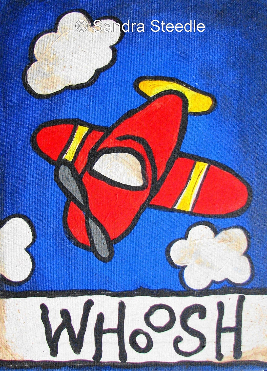 Children Decor,  RED PLANE PRINT, 8 x 10, nursery decor, kid, wall art, red,blue, colors, boy, playroom