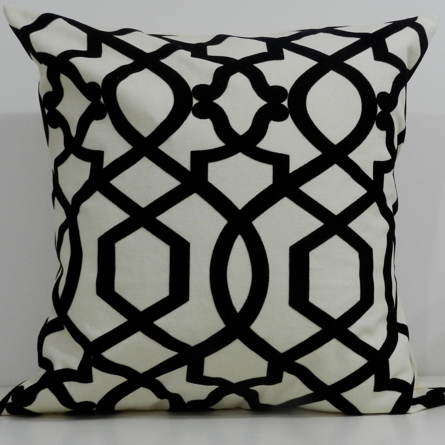 New 18x18 inch Designer Handmade Pillow Case in flocked imperial trellis