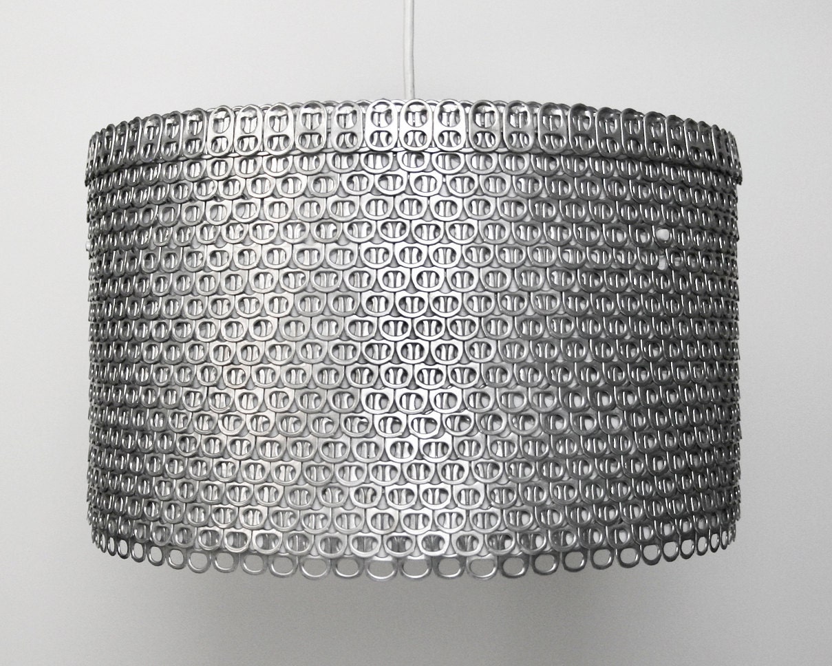 Soda Can Tab Drum Shade - Large Eco-Friendly Pendant Light - Shade ONLY
