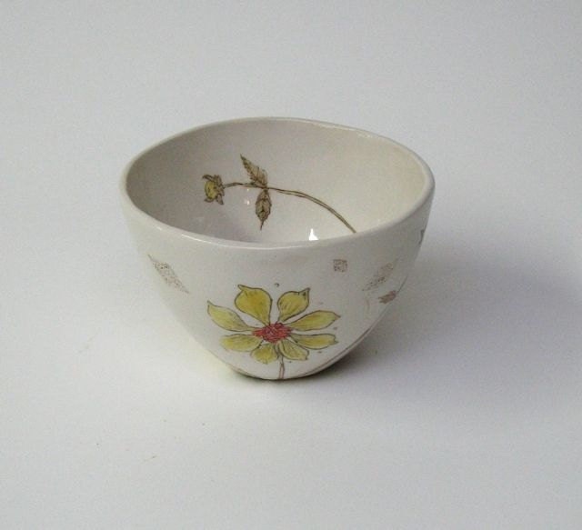 Dahlia Flower Porcelain Bowl