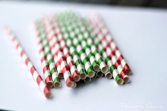 Christmas Party Pack: Paper Straws in Red and Green & Bakers Twine in Red and Green