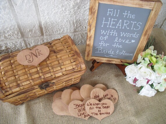 Rustic Wedding GUEST BOOK ALTERNATIVE Set with Chalkboard and Easel Small 