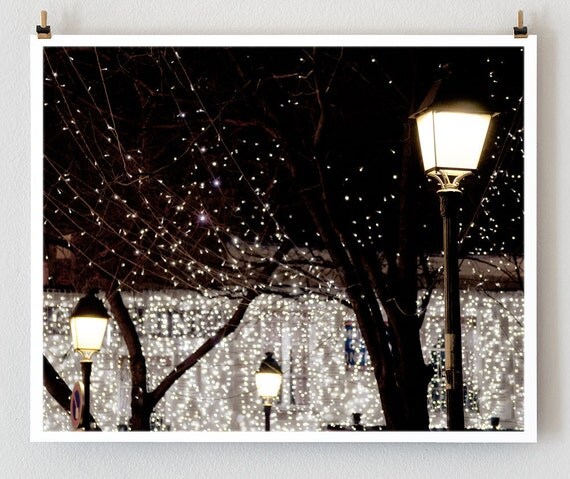 Paris Sparkle - 16x20 French Fine Art Photograph Art Print --- Paris Photography - Paris Decor - Christmas Home Decor - Holiday