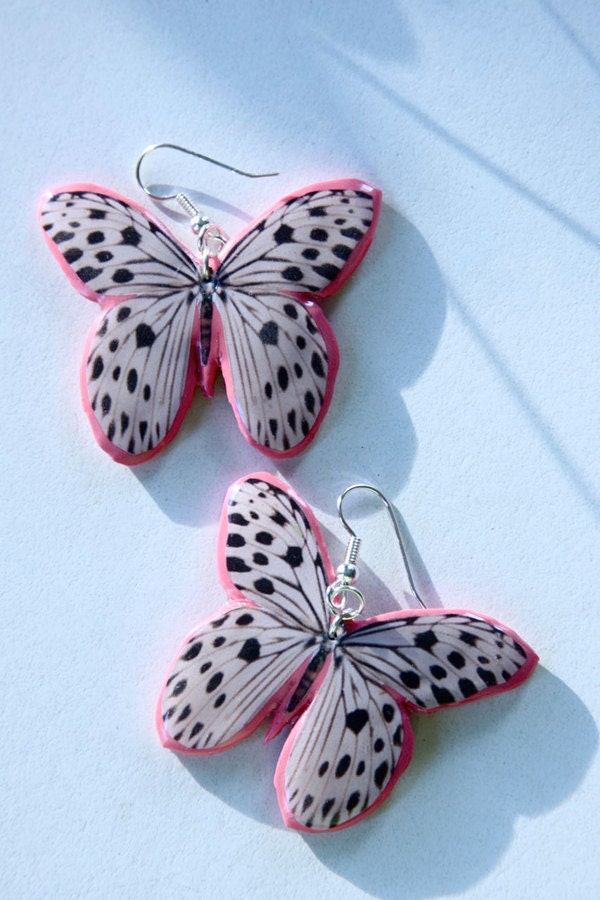 Dalmatian butterfly earrings