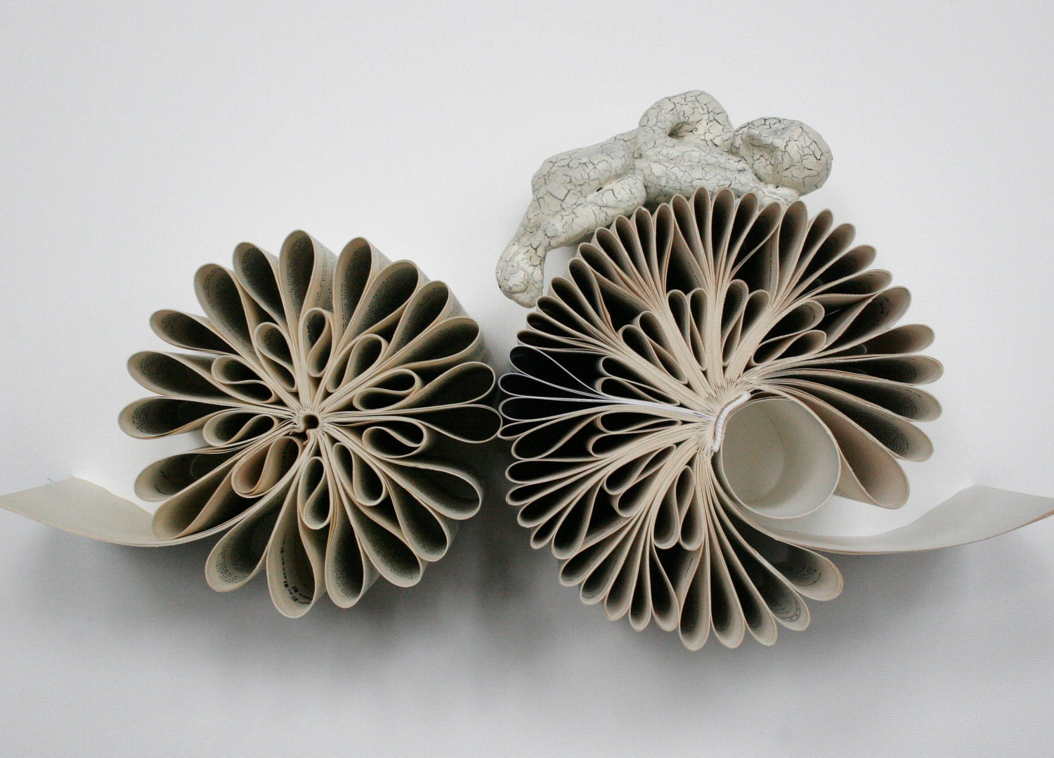 Double Blossom (Original Sculpture on White Panel)