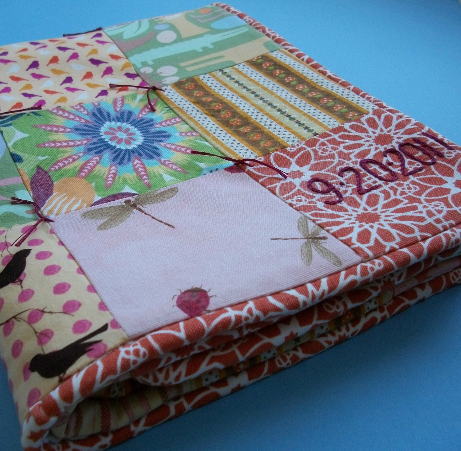 Baby Girl Quilt with Personalized Hand Embroidery by Dolce Dreams