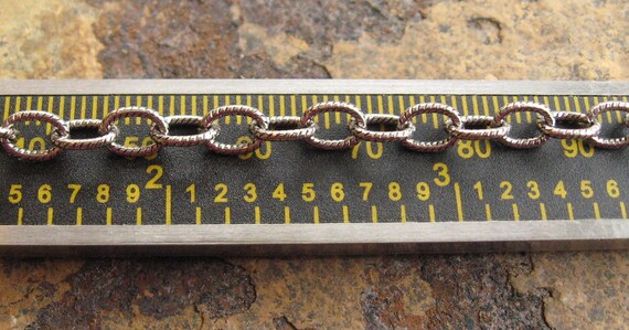 3ft. Antique Silver Medium Etched Cable Chain 6mm Trinity Brass - LOW SHIPPING