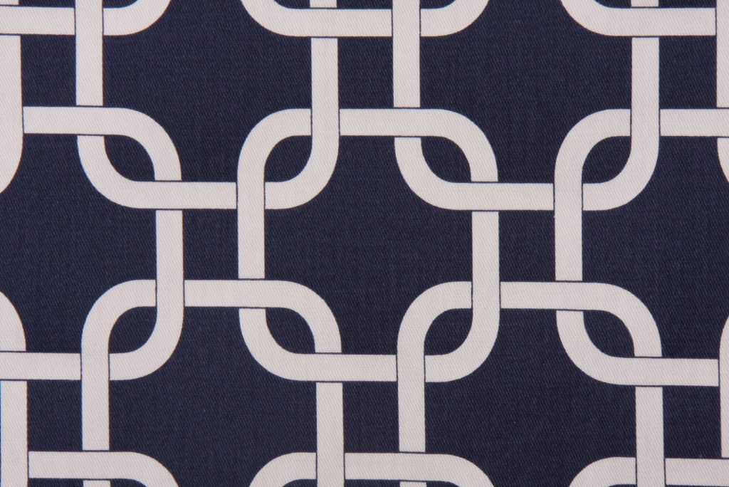 Navy Blue and White Geometric Lattice Pillow Cover - FREE SHIPPING