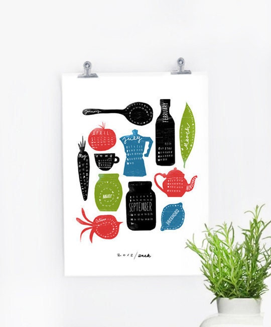 2012 Calendar - Anek Kitchen Art Print - 11x15"