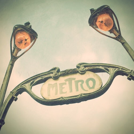 Paris Photography - subway signs - Metro Paris - art nouveau - Original Signed Numbered Fine Art Photography Print 6x6 (15x15cm)