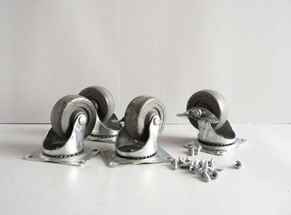 Industrial Metal Caster Wheels, Screw On